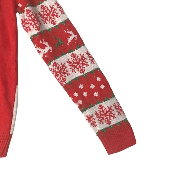 Santa's Favorite Reindeer Ugly Christmas Sequins Bells Sweater Women Medium - Picture 9 of 9